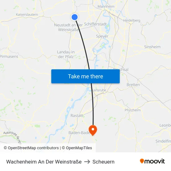 Wachenheim An Der Weinstraße to Scheuern map