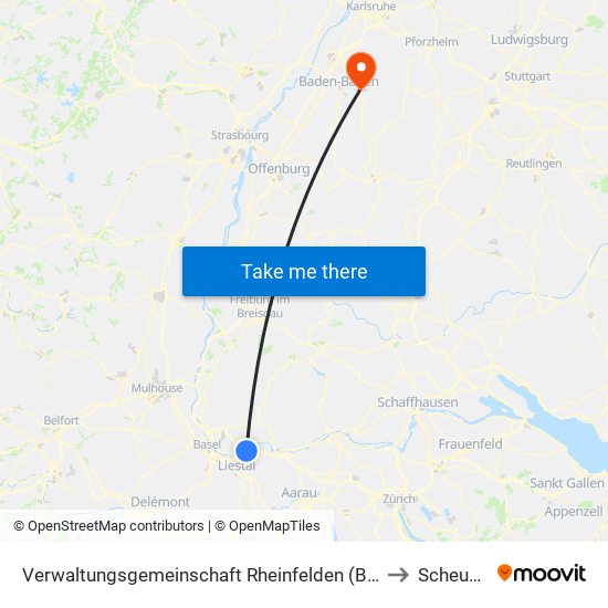 Verwaltungsgemeinschaft Rheinfelden (Baden) to Scheuern map