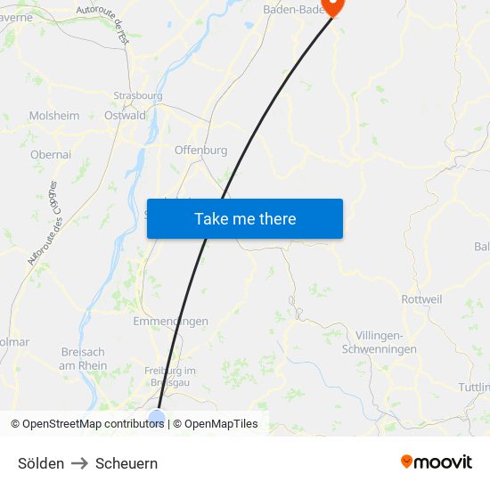 Sölden to Scheuern map