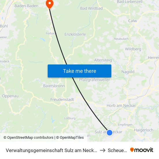 Verwaltungsgemeinschaft Sulz am Neckar to Scheuern map