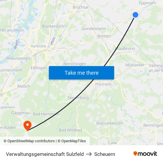 Verwaltungsgemeinschaft Sulzfeld to Scheuern map