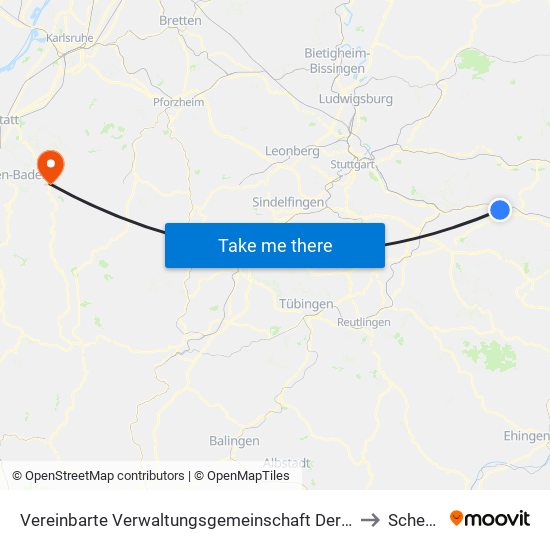 Vereinbarte Verwaltungsgemeinschaft Der Stadt Uhingen to Scheuern map