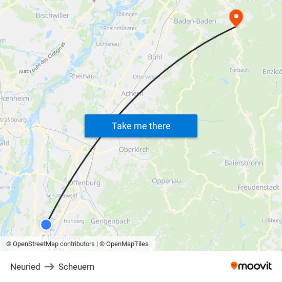 Neuried to Scheuern map