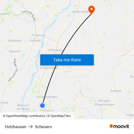 Holzhausen to Scheuern map