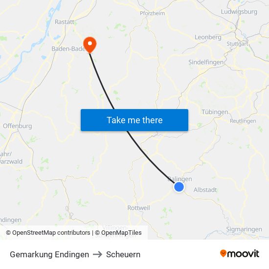 Gemarkung Endingen to Scheuern map