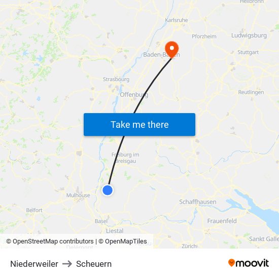 Niederweiler to Scheuern map