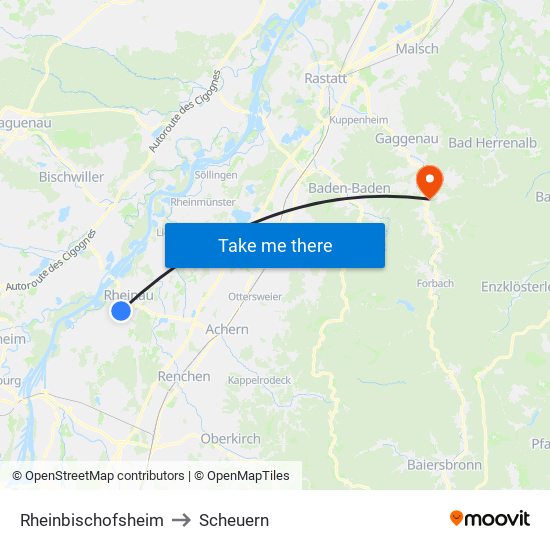 Rheinbischofsheim to Scheuern map