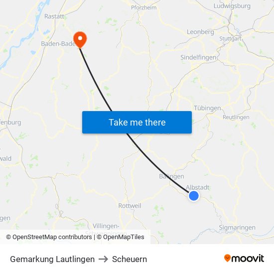 Gemarkung Lautlingen to Scheuern map