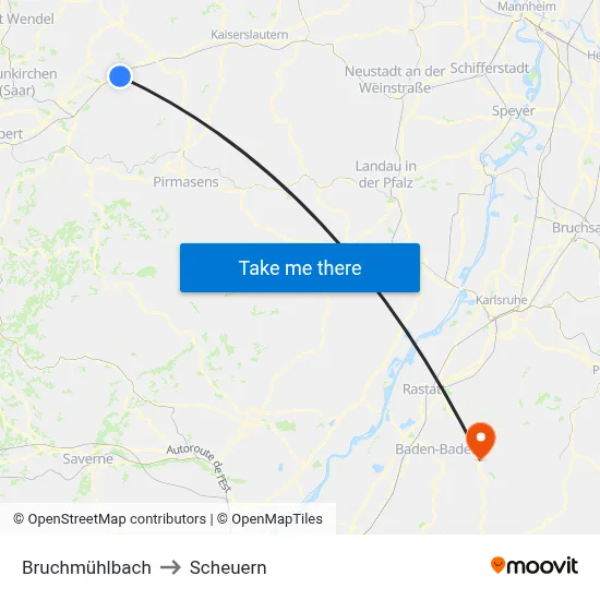 Bruchmühlbach to Scheuern map
