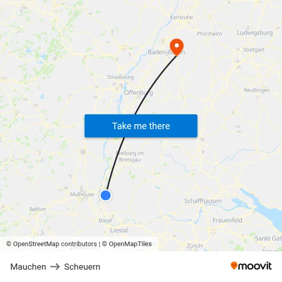 Mauchen to Scheuern map