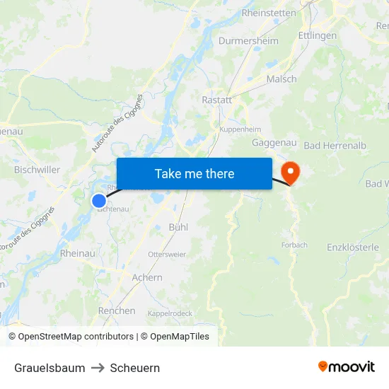 Grauelsbaum to Scheuern map