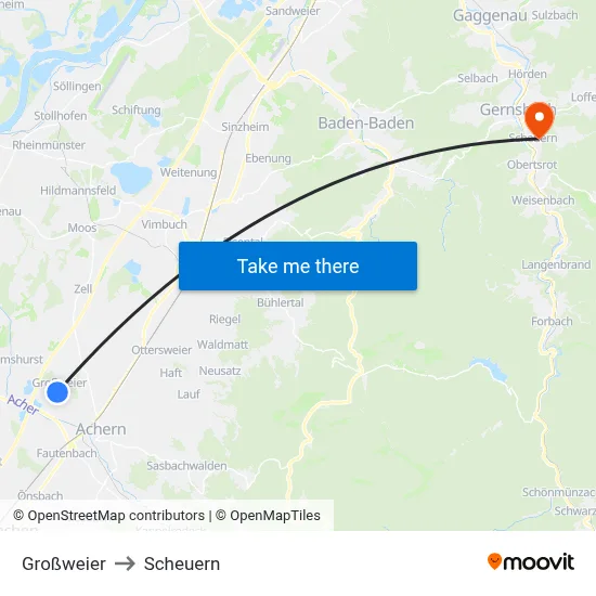 Großweier to Scheuern map