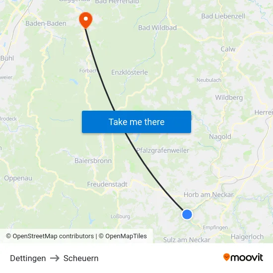 Dettingen to Scheuern map