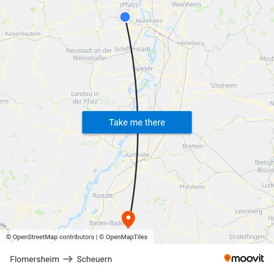 Flomersheim to Scheuern map