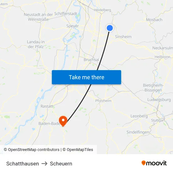 Schatthausen to Scheuern map