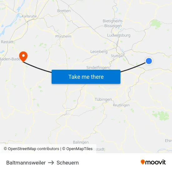 Baltmannsweiler to Scheuern map