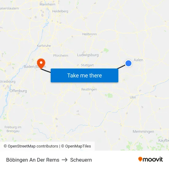 Böbingen An Der Rems to Scheuern map