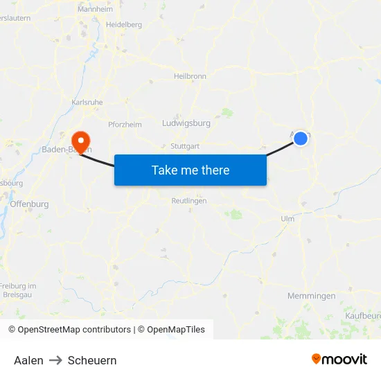 Aalen to Scheuern map