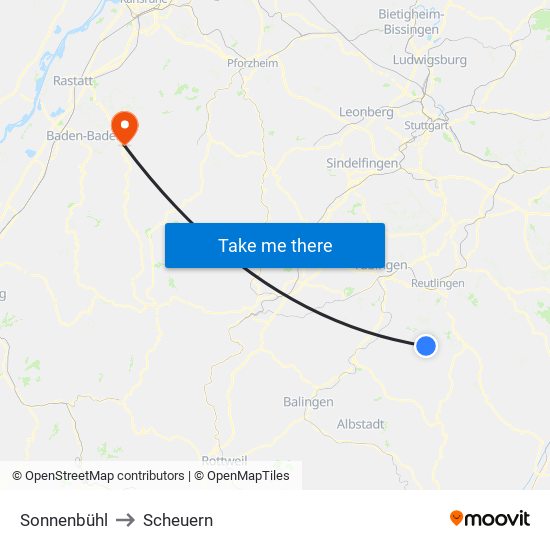 Sonnenbühl to Scheuern map