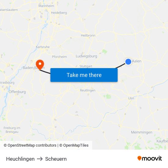 Heuchlingen to Scheuern map