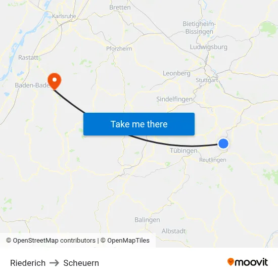 Riederich to Scheuern map