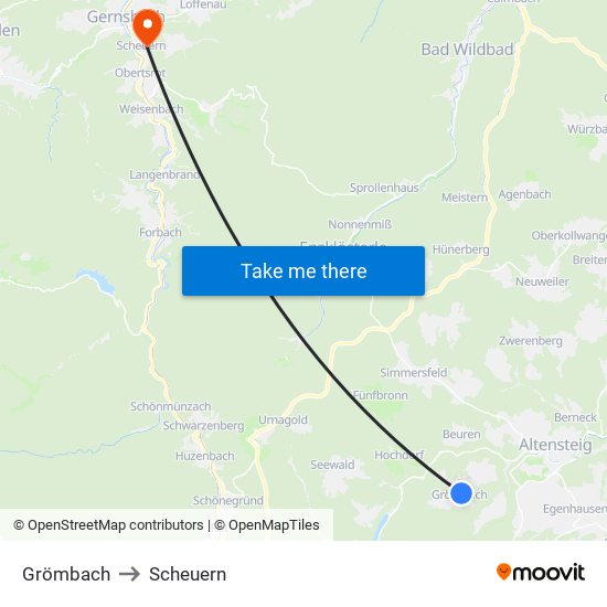 Grömbach to Scheuern map