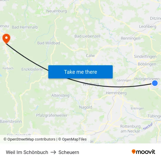 Weil Im Schönbuch to Scheuern map