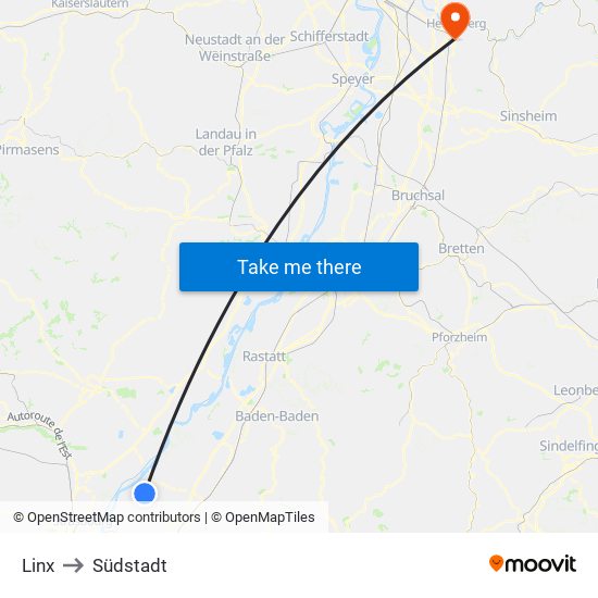 Linx to Südstadt map