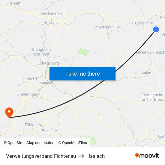 Verwaltungsverband Fichtenau to Haslach map