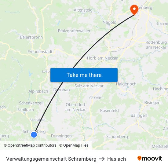 Verwaltungsgemeinschaft Schramberg to Haslach map