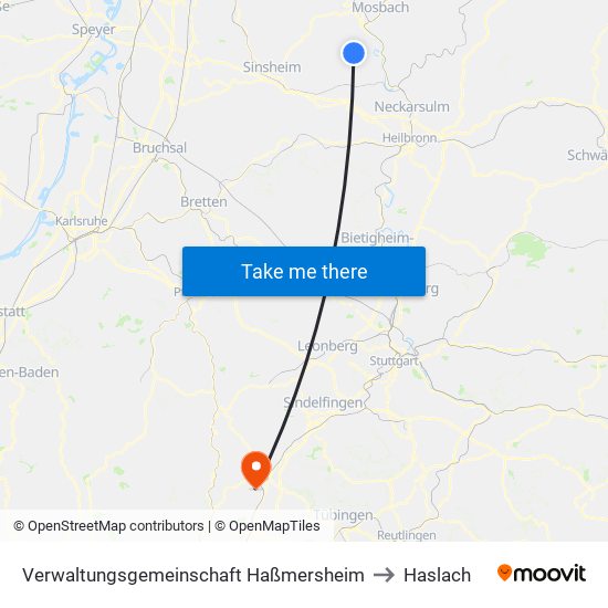 Verwaltungsgemeinschaft Haßmersheim to Haslach map