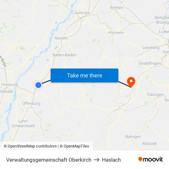 Verwaltungsgemeinschaft Oberkirch to Haslach map