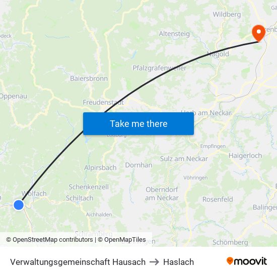 Verwaltungsgemeinschaft Hausach to Haslach map