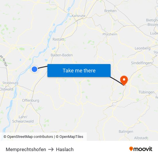 Memprechtshofen to Haslach map