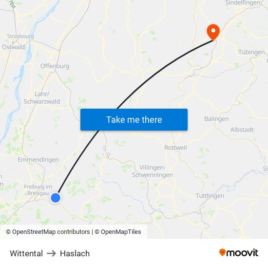 Wittental to Haslach map