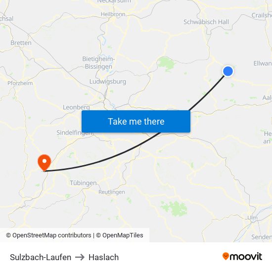 Sulzbach-Laufen to Haslach map