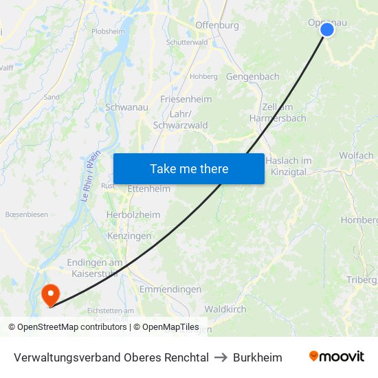 Verwaltungsverband Oberes Renchtal to Burkheim map