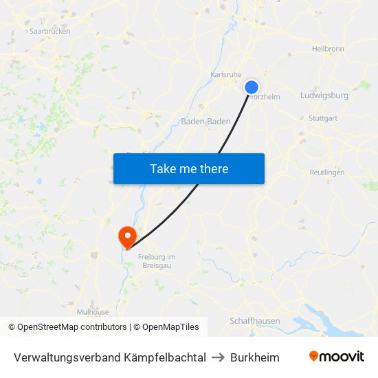 Verwaltungsverband Kämpfelbachtal to Burkheim map