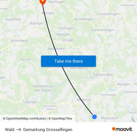 Wald to Gemarkung Grosselfingen map