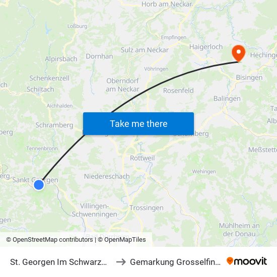 St. Georgen Im Schwarzwald to Gemarkung Grosselfingen map