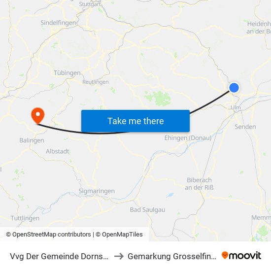 Vvg Der Gemeinde Dornstadt to Gemarkung Grosselfingen map