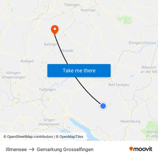 Illmensee to Gemarkung Grosselfingen map