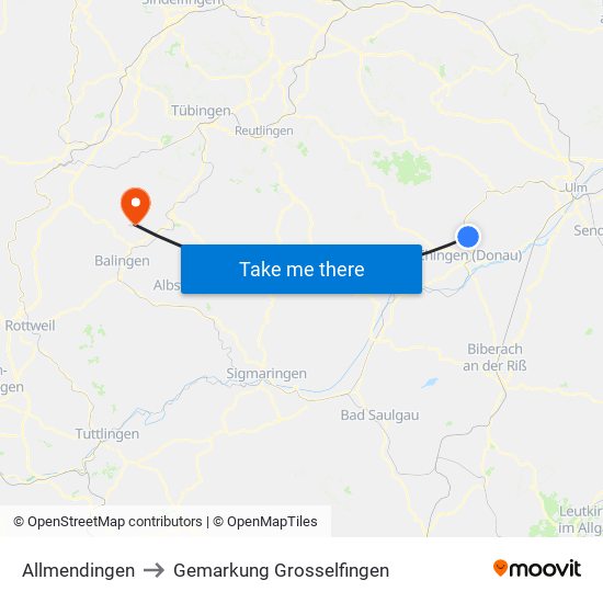 Allmendingen to Gemarkung Grosselfingen map