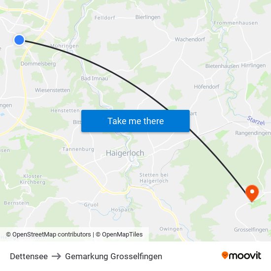 Dettensee to Gemarkung Grosselfingen map