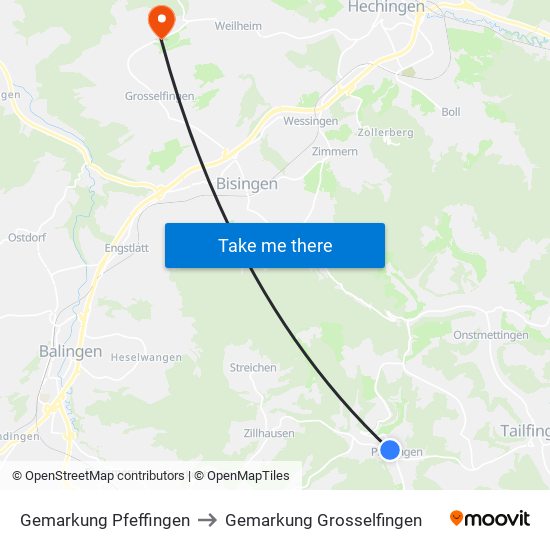 Gemarkung Pfeffingen to Gemarkung Grosselfingen map