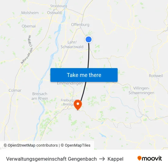 Verwaltungsgemeinschaft Gengenbach to Kappel map