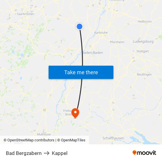 Bad Bergzabern to Kappel map