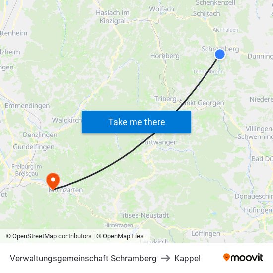 Verwaltungsgemeinschaft Schramberg to Kappel map