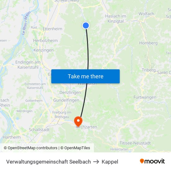 Verwaltungsgemeinschaft Seelbach to Kappel map