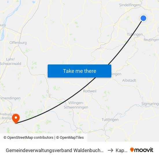 Gemeindeverwaltungsverband Waldenbuch/Steinenbronn to Kappel map